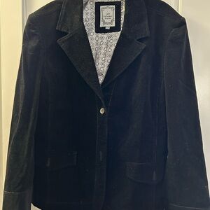 Black Velvet Blazer Jacket - Tailored Women's Coat